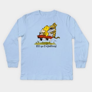 Let's Go Exploring with Classic Winnie the Pooh, Piglet, Eeyore and Tigger too! Kids Long Sleeve T-Shirt